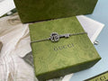 Gucci GG Interlocking Horsebit Silver Chain Bracelet