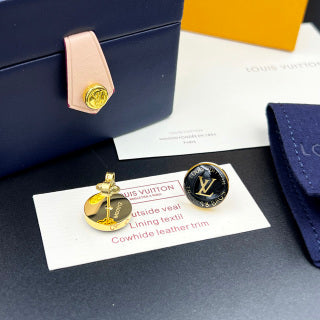 Louis Vuitton Obsidian Monogram Stud Earrings