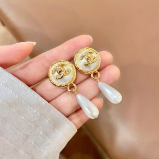 Chanel Timeless Pearl Dangle Earrings