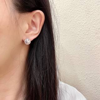 Dior CD Crystal Medallion Stud Earrings