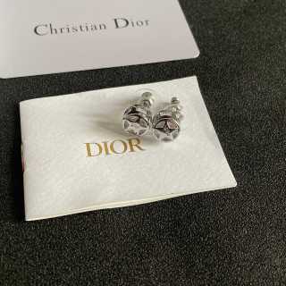 Dior CD Crystal Medallion Stud Earrings