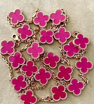 Van Cleef & Arpels 20-Motif Alhambra Long Necklace in Rose Gold