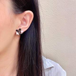 CHANEL Noir Blossom Cluster Stud Earrings