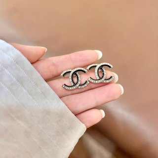 CHANEL Signature Loop CC Stud Earrings