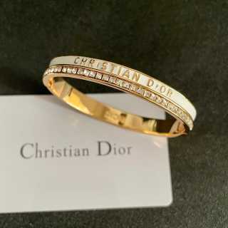 Dior Oblique Crystal Engraved Bangle