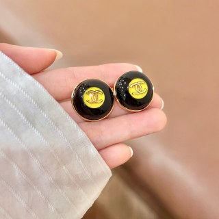 Chanel Timeless Round Signature Stud Earrings