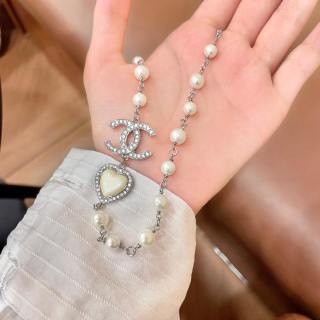 Chanel Vintage Pearl Heart Pendant Necklace