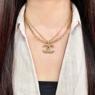 Chanel Layered Signature CC Pendant Necklace