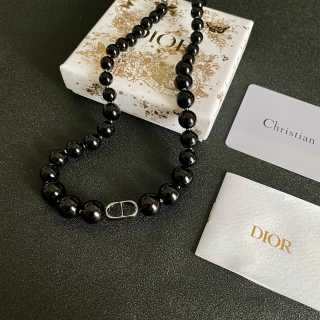 Dior Noctelle Obsidian Pearl Bead Choker Necklace