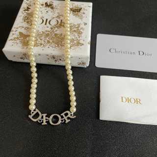Dior Seraphina Pearl Letter Choker Necklace