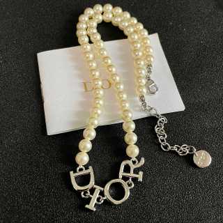 Dior Seraphina Pearl Letter Choker Necklace