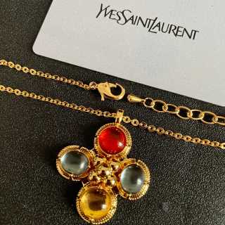 YSL Lumière Gemstone Medallion Necklace