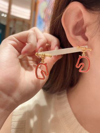 Hermès Pop H Rouge Outline Drop Earrings