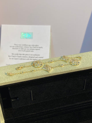 Louis Vuitton Crystal Bloom Medallion Charm Bracelet