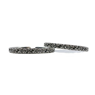 Gucci GG Engraved Open Cuff Bangle Bracelet