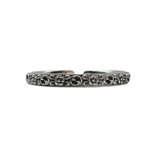 Gucci GG Engraved Open Cuff Bangle Bracelet