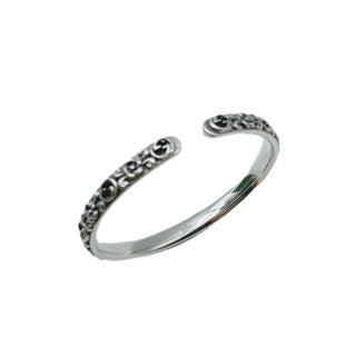 Gucci GG Engraved Open Cuff Bangle Bracelet