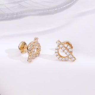 Hermès Éclat Pavé Loop Stud Earrings