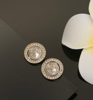 Chanel Elegant Crystal Halo CC Earrings