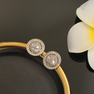 Chanel Elegant Crystal Halo CC Earrings
