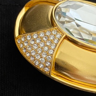 YSL Crystal Orbit Statement Clip-On Earrings