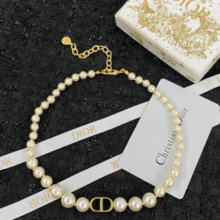 Dior Pearl CD Signature Choker Necklace