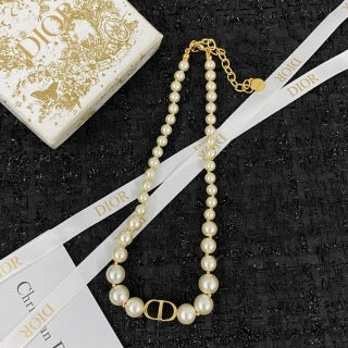 Dior Pearl CD Signature Choker Necklace
