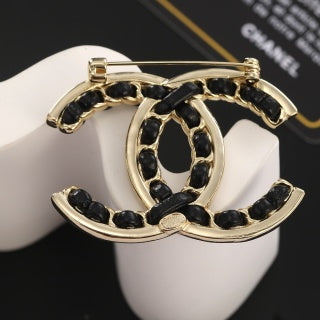 Chanel Classic Leather Double C Brooch