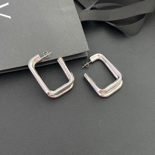 YSL Geometric Frame Hoop Earrings