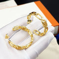 Louis Vuitton Chain Link Hoop Stud Earrings