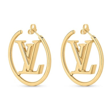 Louis Vuitton Circle Monogram Hoop Stud Earrings