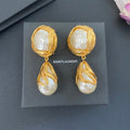 YSL Pearl Veil Gold Frame Clip-On Earrings