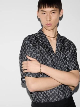 Gucci Bold GG Script Rose Gold Chain Bracelet