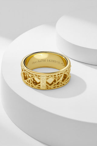 Dior Étoile Woven Gold Band Ring