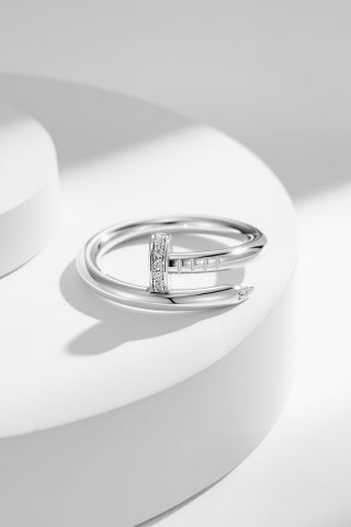 Cartier "Juste un Clou" ring (chunky version) with diamonds on the head and tip.