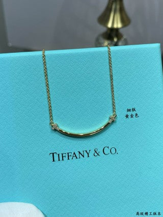 Tiffany T Smile necklace (slim version) with diamonds on both sides