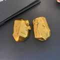 YSL Raw Gold Sculptural Block Clip-On Earrings