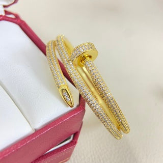 Cartier Juste un Clou bracelet, three-row, fully diamond-set, with spring-loaded clasp