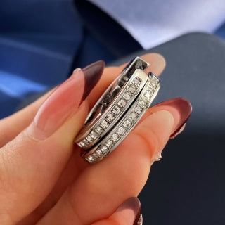Gucci Interlocking G Pavé Hoop Earrings
