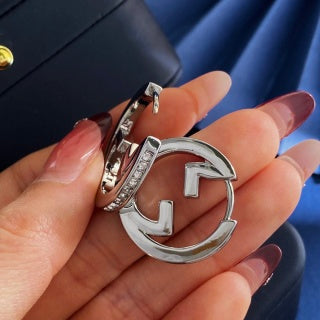 Gucci Interlocking G Pavé Hoop Earrings
