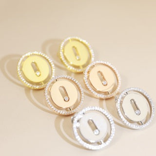 Messika Lucky Move Medallion Diamond Stud Earrings