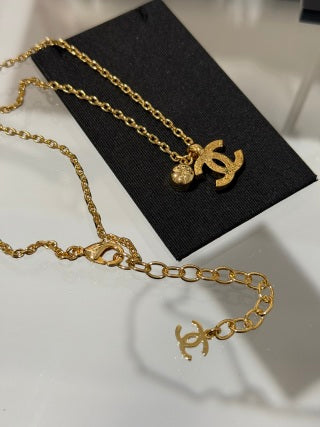Chanel Quilted-Pattern Round Diamond Necklace
