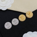 Louis Vuitton Crystal Pavé Round Logo Stud Earrings