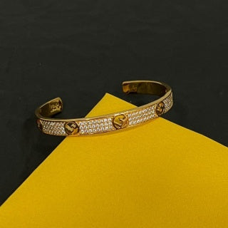 Fendi Celestia FF Pavé Open Cuff Bracelet