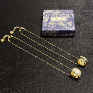 Dior Oblique Medallion Cylinder Pendant Necklace