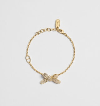 Dior Butterfly Crystal Gold Chain Bracelet