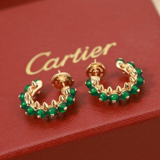 Cartier Panthère Verdant Pavé Hoop Stud Earrings