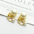 Dior Pearl CD Butterfly Stud Earrings
