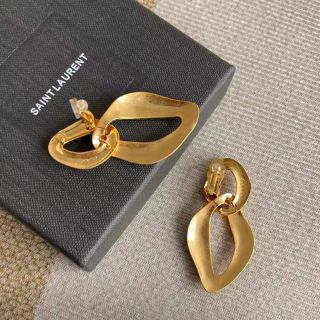 YSL Sculptural Loop Gold Clip-On Earrings