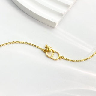 Dior CD Signature Gold Chain Bracelet